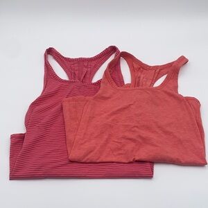 lululemon EUC Love Tank bundle Coral and Striped size 4